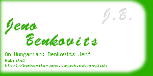 jeno benkovits business card
